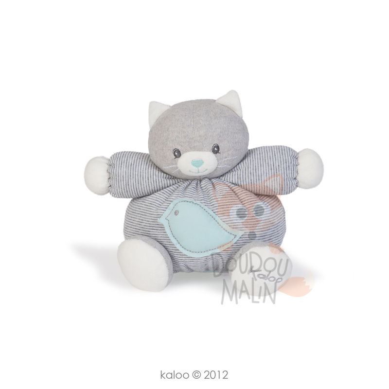  zen chat gris blanc bleu oiseau 